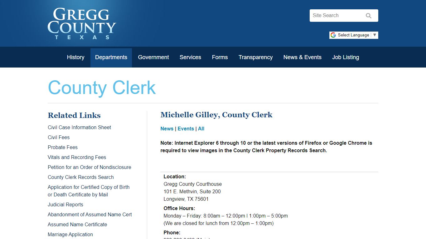 County Clerk | Gregg County
