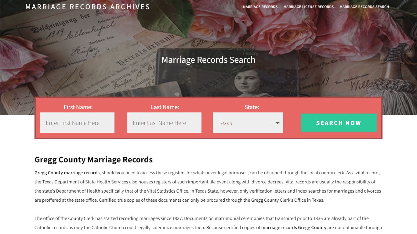 Gregg County Marriage Records | Enter Name and Search | 14 ...